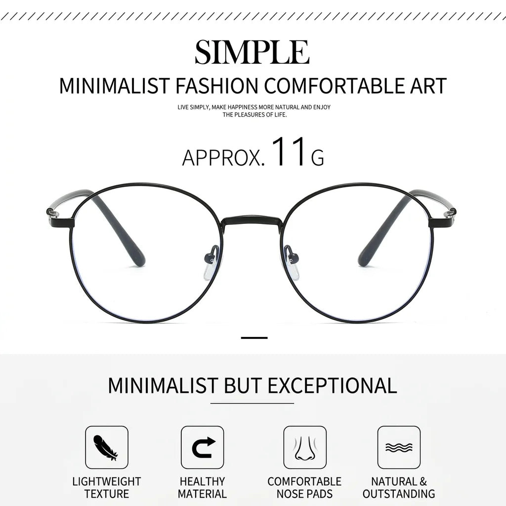 Gafas Fotocromáticas con Bloqueo de Luz Azul para Mujer y Hombre, Gafas de Computadora Redondas Retro, Gafas Antideslumbrantes Camaleón, Montura Óptica