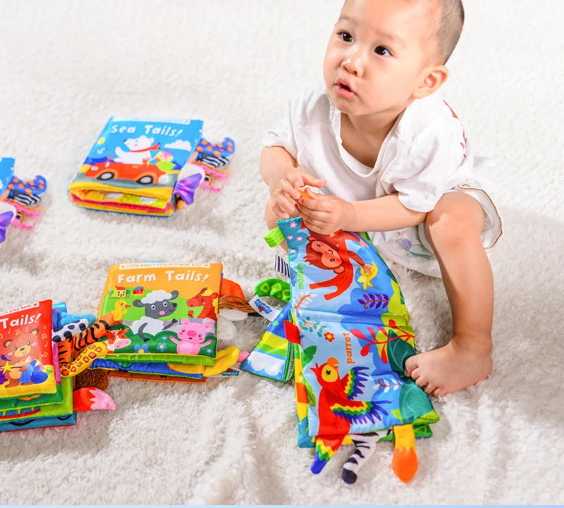 Libros suaves para bebés, juguetes 3D con tacto y sensación de tela arrugada, libros para bebés, niños, tacto y sensación arrugada, regalos para niños pequeños