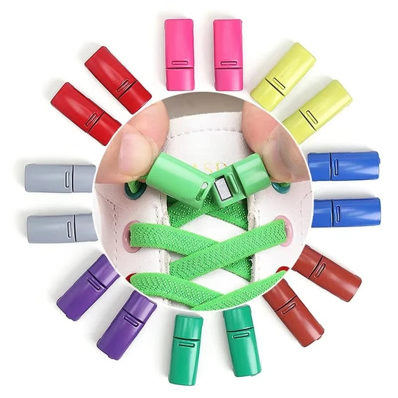 Cordones Elásticos para Zapatillas, Cordones Planos de Algodón, Cordones con Hebilla Magnética Mejorada, Cordones sin Atar para Niños y Adultos