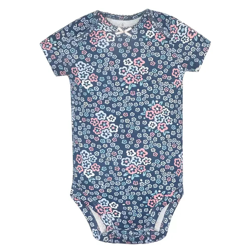 5 unids/lote de monos para bebé, ropa de verano, moda de algodón con estampado Floral, ropa para bebé recién nacido, niña y niño, mono bonito, trajes infantiles