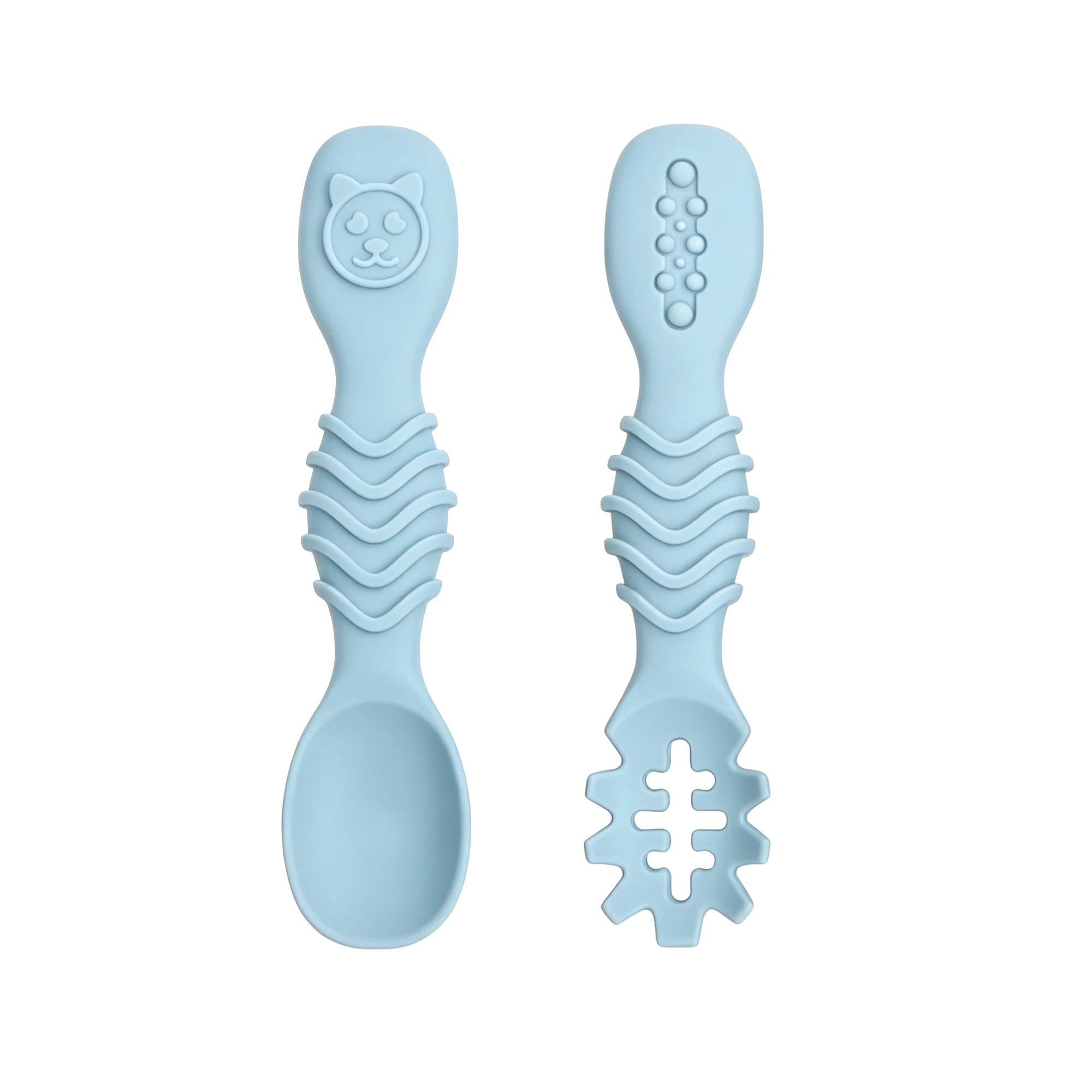 Juego de cucharas de silicona para bebé, 2 uds., diseño minimalista y elegante, accesorio para alimentar al bebé, lavable en lavavajillas, regalo ideal para bebé