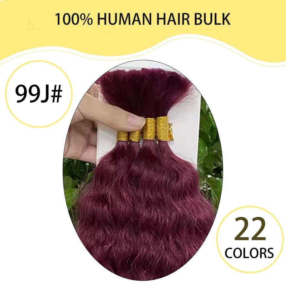 Yelo cabello trenzado humano húmedo y ondulado, cabello trenzado humano ondulado francés súper a granel para trenzas bohemias para suministro de salón 50G 100G