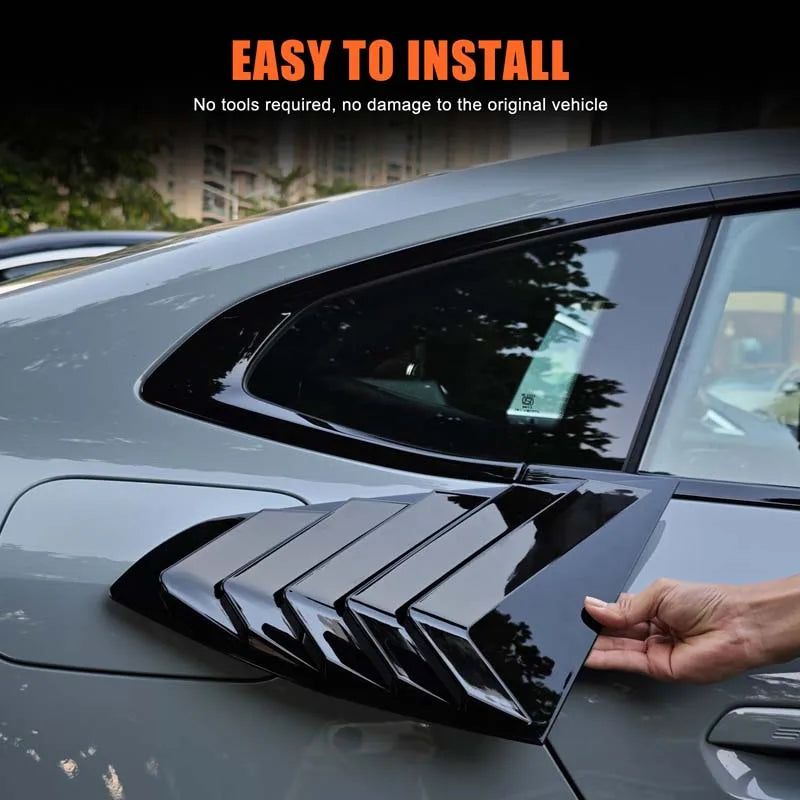 WoeFor 2020-2024 BMW Serie 4/i4 G22 persianas triangulares traseras ABS negro piano, accesorios de modificación exterior para coche, juego de 2 piezas