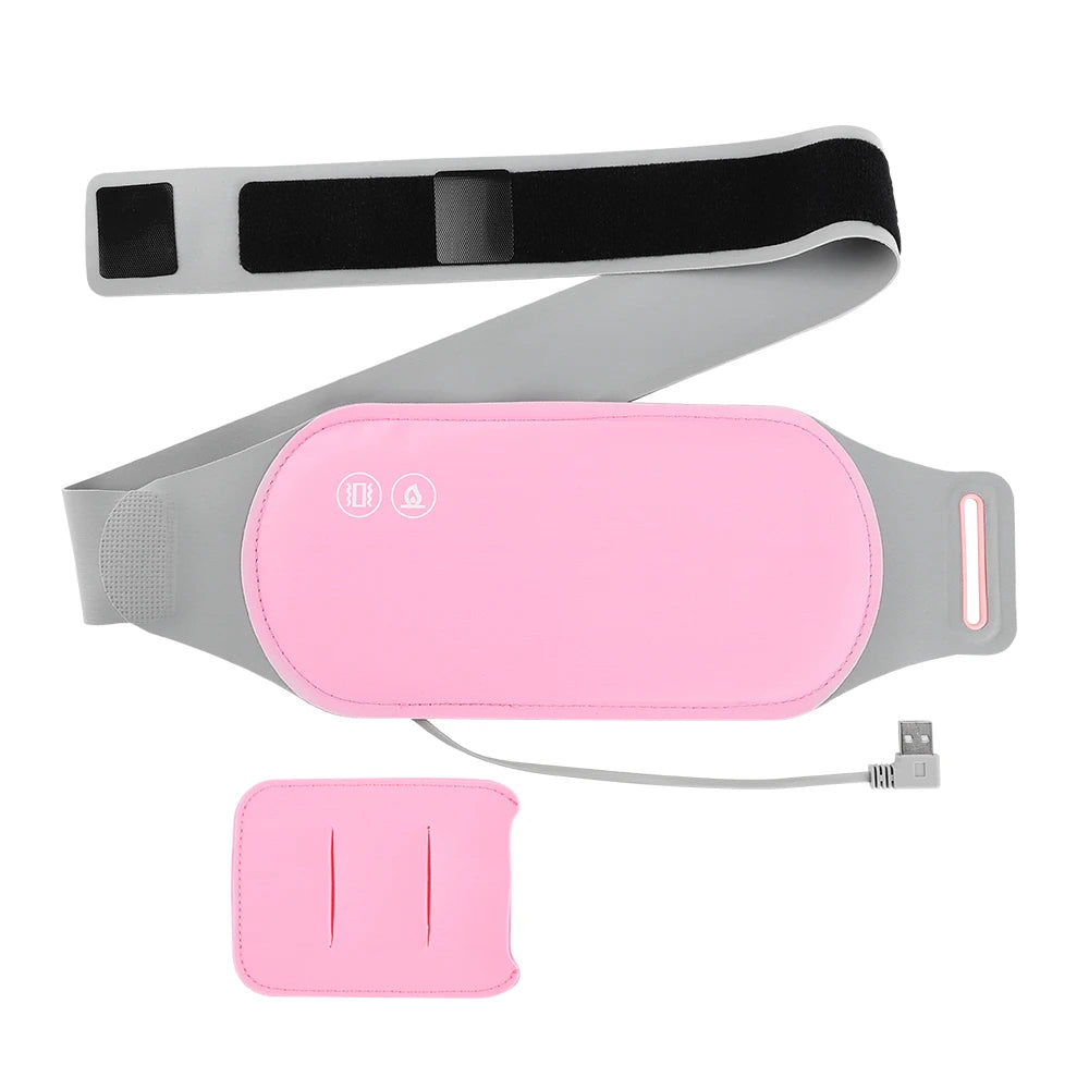 Almohadilla calefactora Menstrual, masajeador Abdominal eléctrico, cinturón de cintura calentado por vibración, cinturón calentador de útero USB para mujeres, cuidado de los períodos