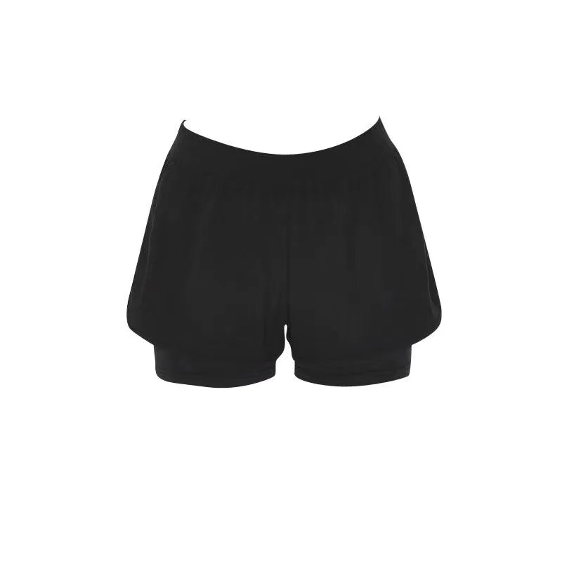 Shorts de Yoga de Dos Piezas (Falsos) para Mujer, Secado Rápido, Anti-Transparencia, Shorts Deportivos de Verano