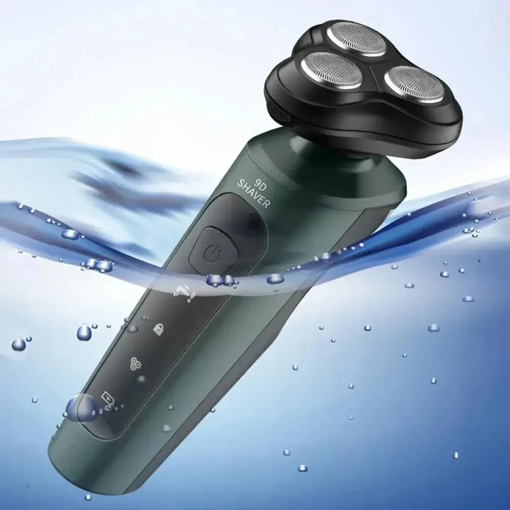 Afeitadoras eléctricas para hombres, resistente al agua, uso en seco y húmedo, recortador eléctrico, afeitadoras rotativas con batería recargable, máquina de afeitar
