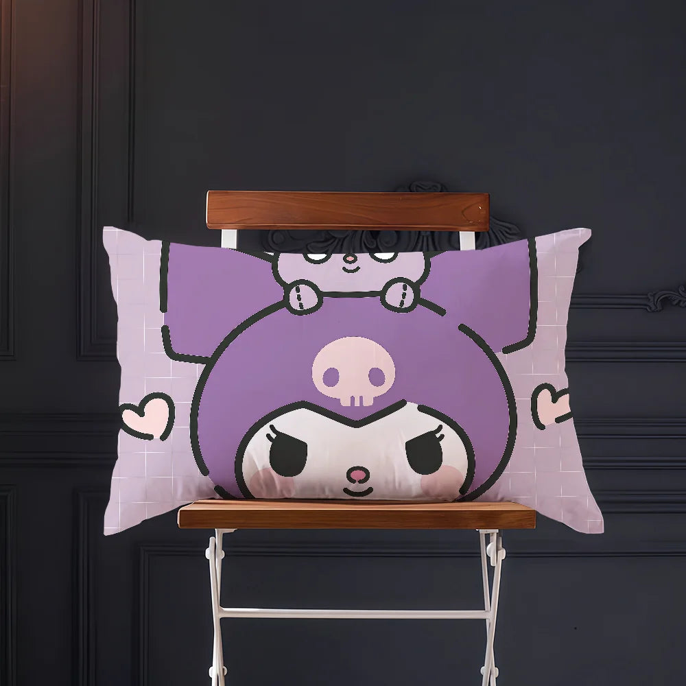 Funda de cojín My m-Melody dibujos animados rectángulo divertido lindo SRO funda de almohada hogar sofá sala de estar cafetería k-kuromi funda de almohada