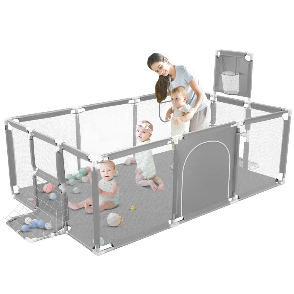 Parque infantil para bebé Extra grande, valla de actividad segura para bebé de 70 pulgadas con malla transpirable, parque infantil de seguridad para bebé para niño y niña, interior y exterior