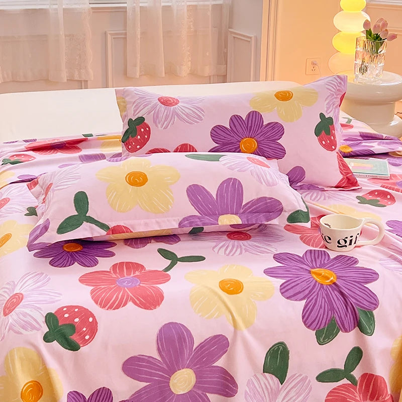 Sábanas Suaves y Agradables al Tacto, Estampadas, para el Hogar, Planas, para Cama King, Queen, Individual, Doble, Transpirables, Duraderas, 1 o 3 Piezas/Juego