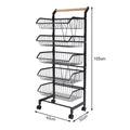 5-Tier Kitchen Trolley, 42cm W x 32cm D x 105cm H