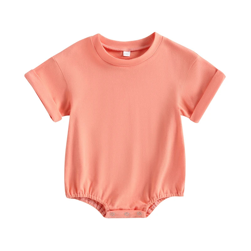 Pelele para bebé recién nacido, ropa de cuello redondo, monos sueltos informales sólidos, Pelele de algodón para niño pequeño
