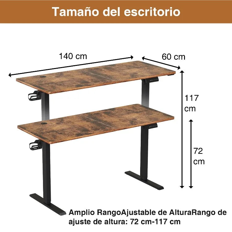 Escritorios de ordenador ajustables en altura, mesa de ordenador de pie, estación de trabajo de elevación moderna, gancho para auriculares, escritorio para juegos, escritorios de oficina en casa