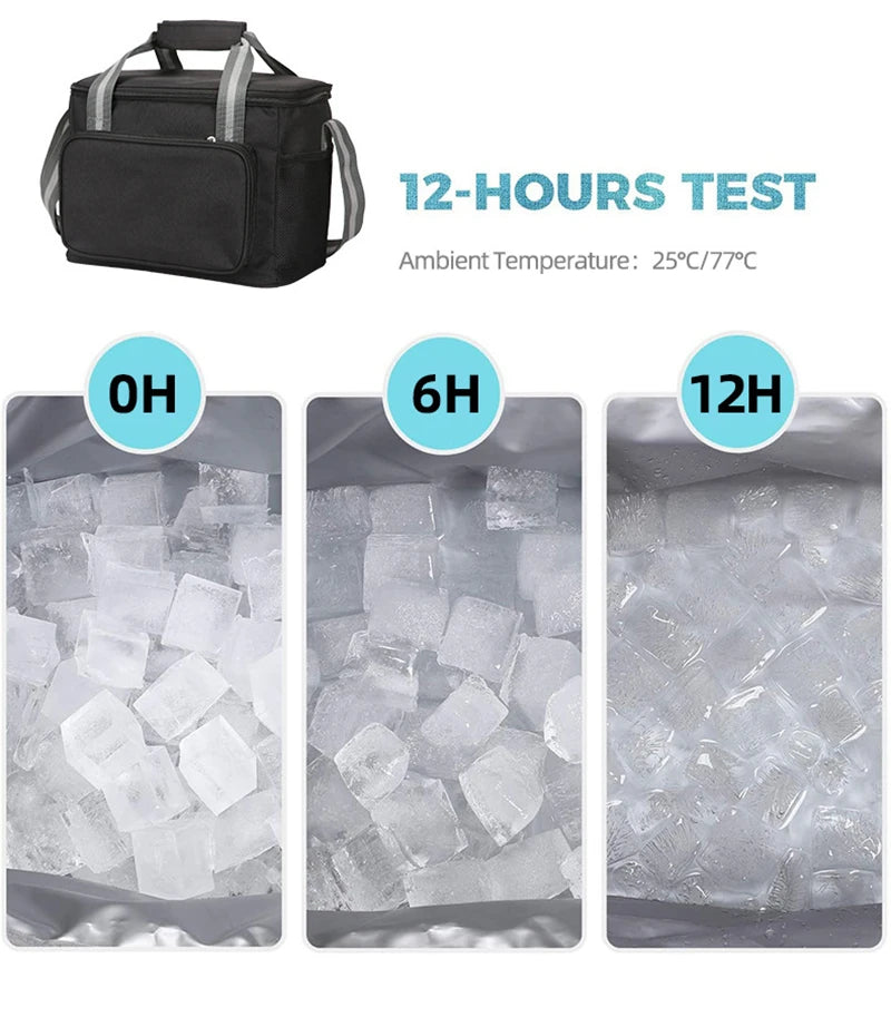 Bolsa de almuerzo térmica portátil de 18L, caja de comida duradera, resistente al agua, funda con aislamiento de hielo, mochilas para cena Oxford para acampar, Icebox