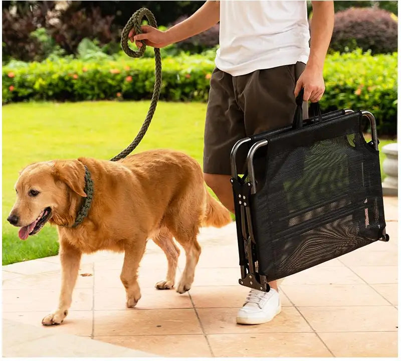 Cama antihumectante para perros, cama transpirable para perros grandes, plegable, para acampar y dormir, perrera colgante para el suelo