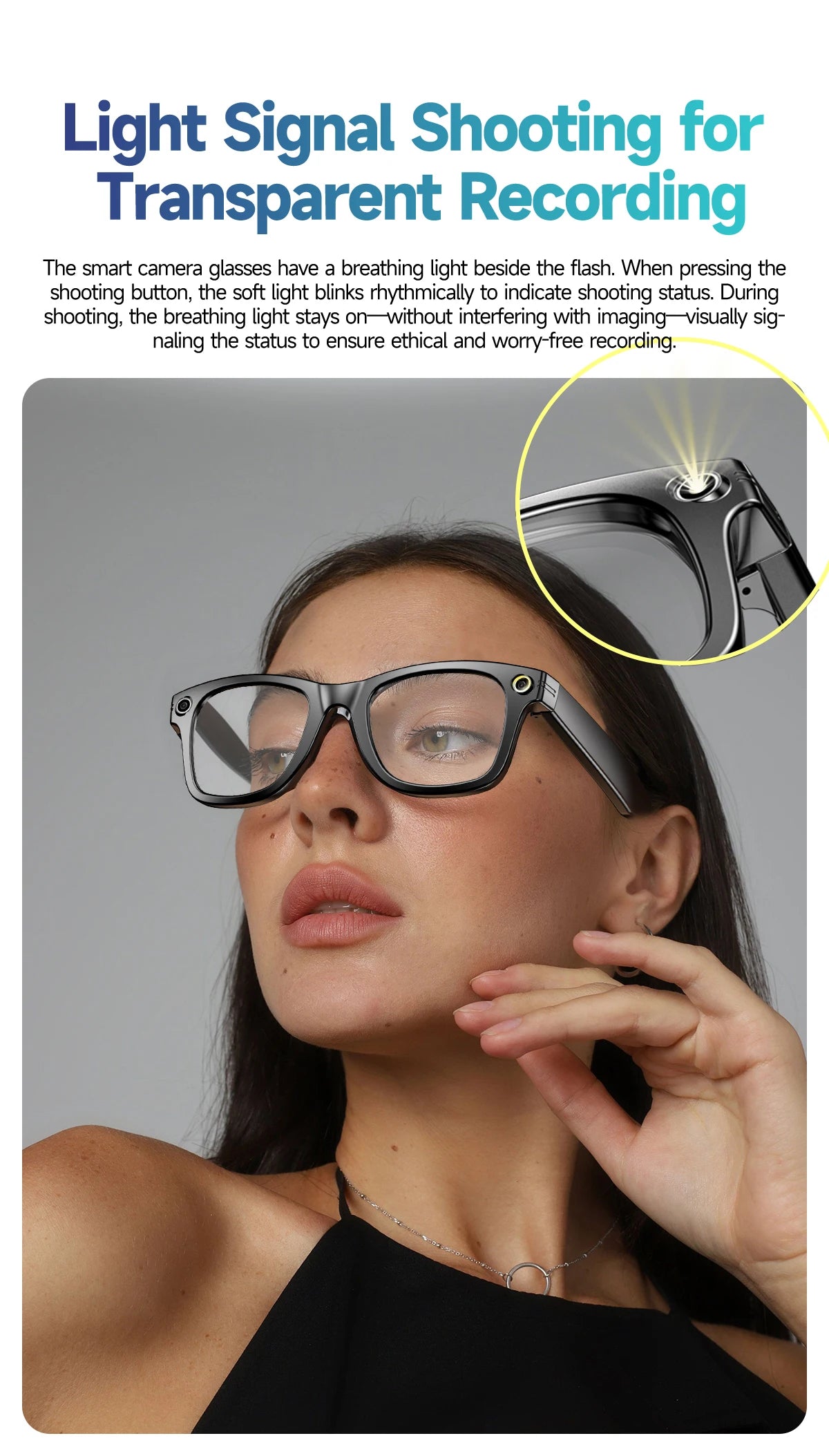 Gafas Inteligentes 2026 Nueva Versión con Cámara, Grabación de Video, Reconocimiento de Fotos por IA, Llamadas Bluetooth, Traducción de Voz, Gafas de Sol para Hombre