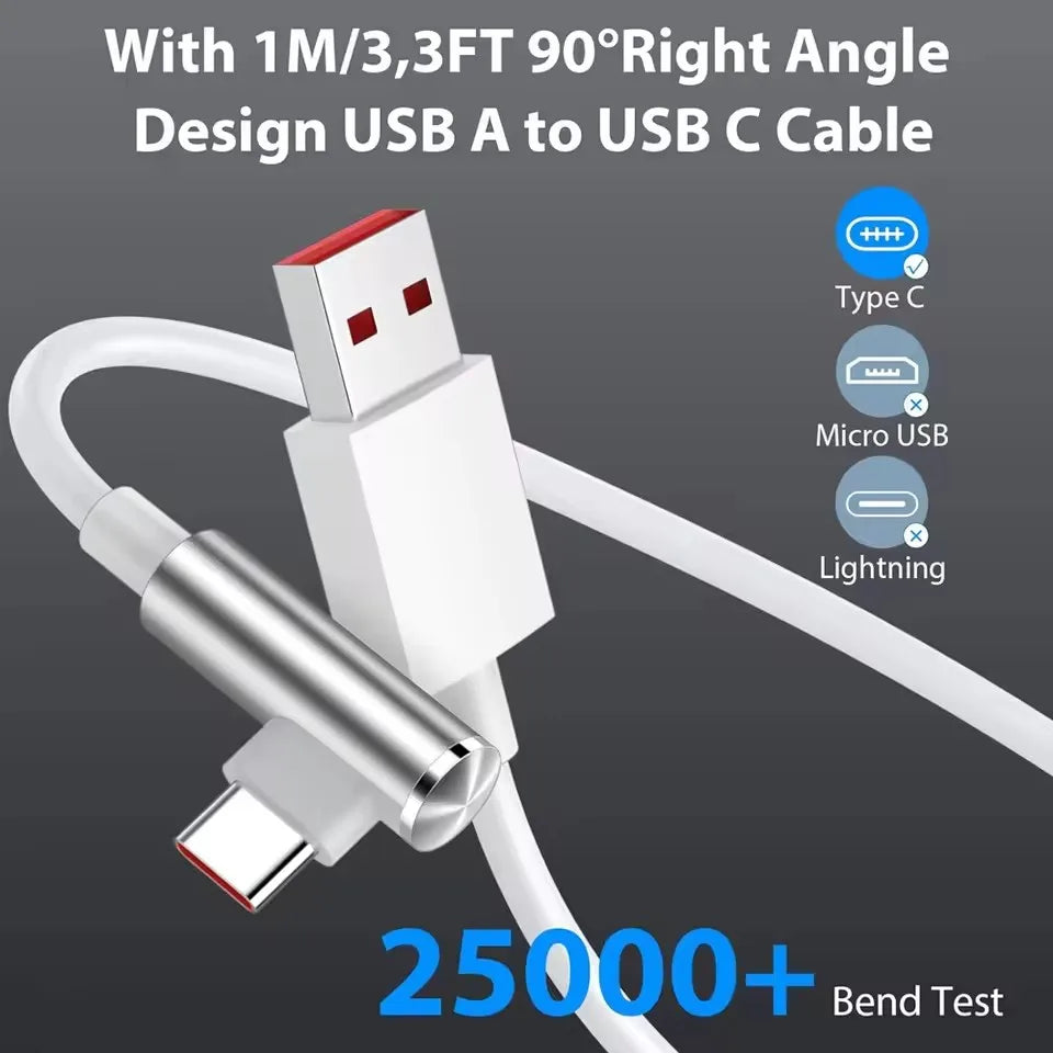 Cargador Rápido Turbo EU de 90W Máx. para Xiaomi 13 14 Ultra 15T Pro Redmi Note 14 15 Pro+ POCO F7 F8 X7 X8 con Cable USB Tipo-C en Ángulo