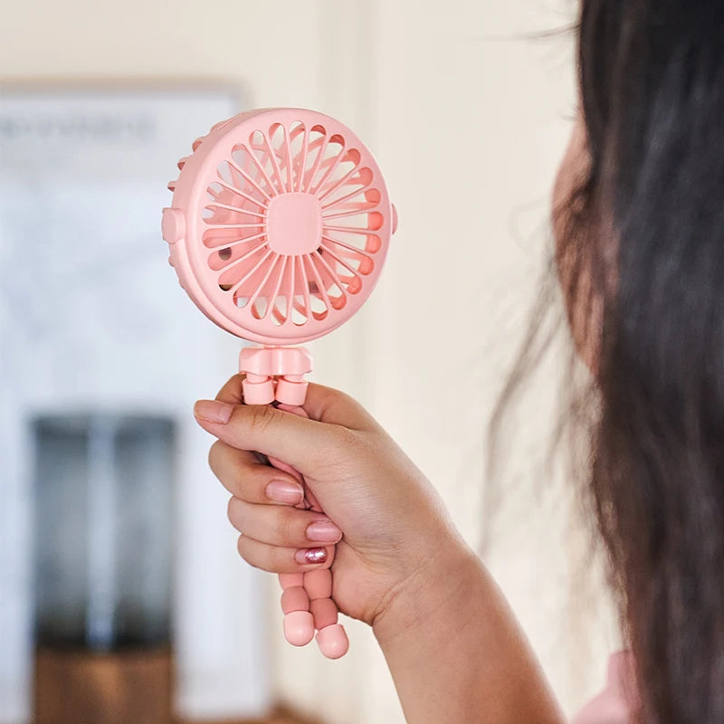 Ventilador portátil plegable de escritorio con USB, Mini ventilador de pulpo multifuncional pequeño, silencioso, para cochecito de bebé al aire libre, Verano