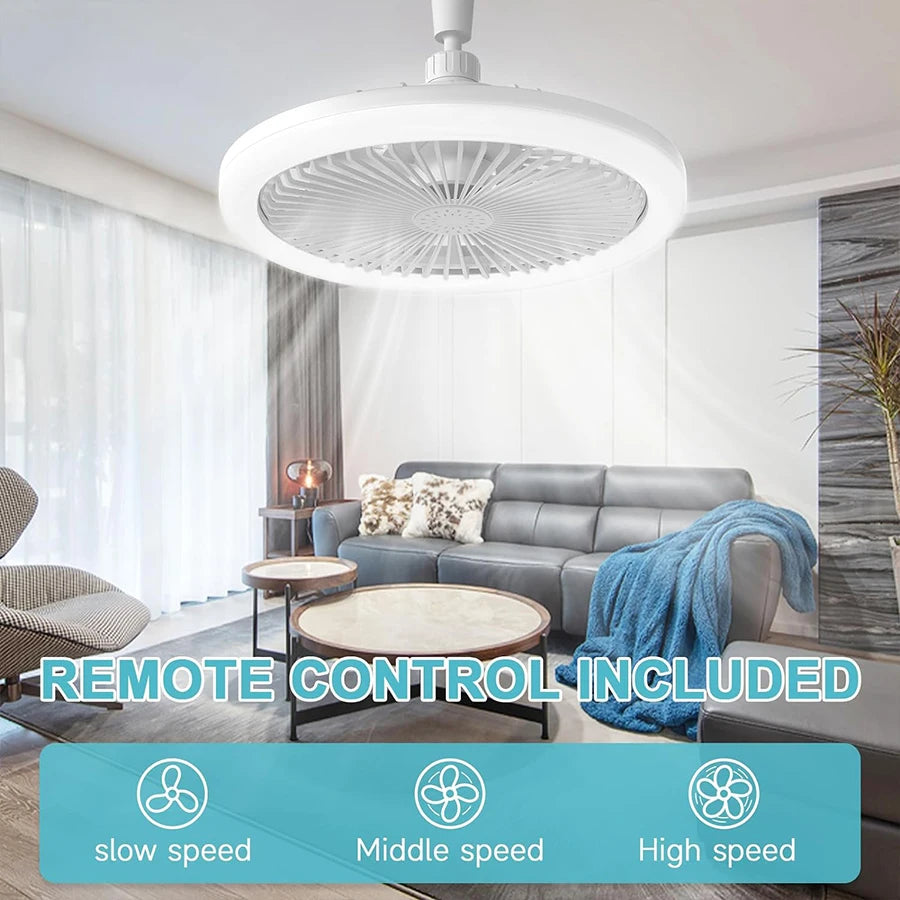 Ventilador de Techo de anillo LED,Luz del ventilador de techo,Con mando a distancia,3000K-6500K/luminosidad regulable,Tres velocidades del viento,18W,1400Lm-1800Lm. para Dormitorio, Sala de Estar, Cocina, Comedor