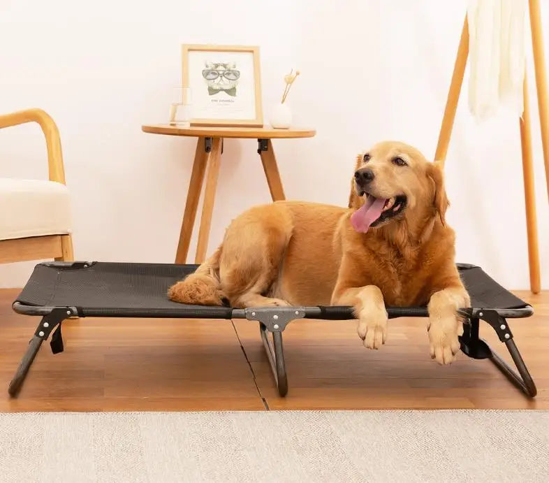 Cama antihumectante para perros, cama transpirable para perros grandes, plegable, para acampar y dormir, perrera colgante para el suelo