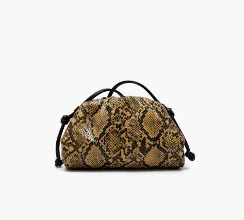 Bolsos de Mano con Diseño de Serpiente para Mujer, Bolso Tipo Dumpling, Clutch, Bandolera, Bolso de Hombro, Bolso de Diseñador de Lujo