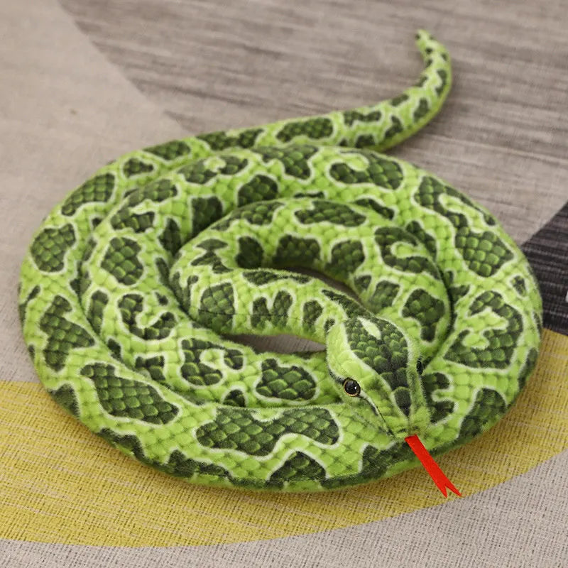 1 unidad de serpientes gigantes de 200cm, juguete de peluche de simulación de pitón dorado largo, serpiente de peluche, regalo para niños, decoración del hogar
