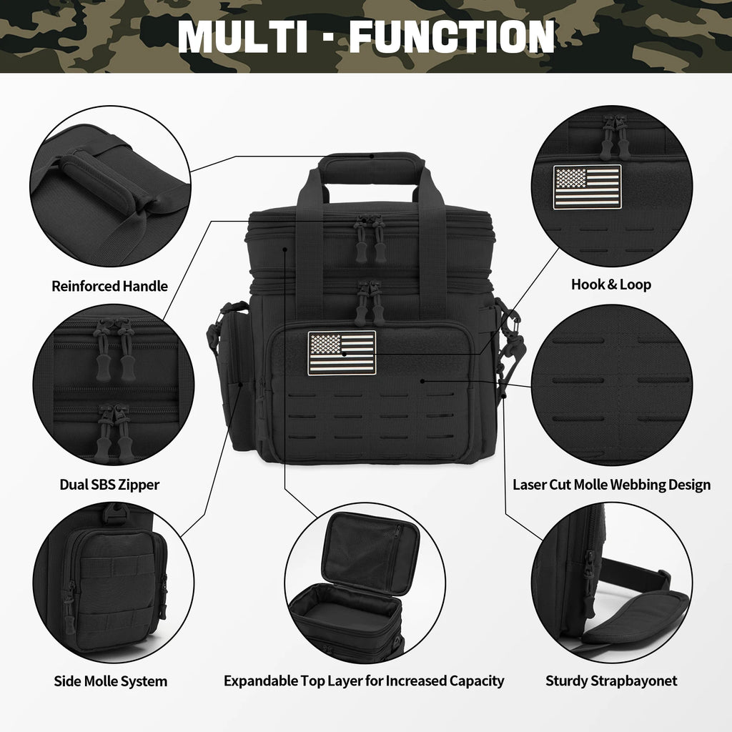 Fiambrera táctica de 18L para hombre, bolsa térmica con aislamiento de alta resistencia expandible, bolsa térmica a prueba de fugas, trabajo, Camping, pícnic al aire libre