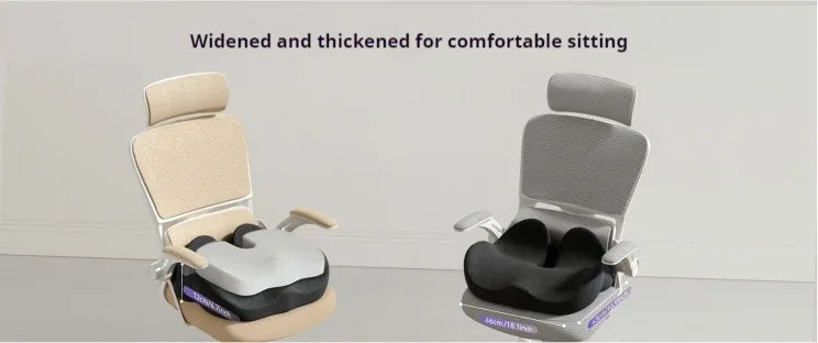 Cojín de asiento ergonómico de espuma viscoelástica gruesa para sillas de oficina: almohadilla para silla resistente con funda extraíble, ideal para la parte inferior de la espalda