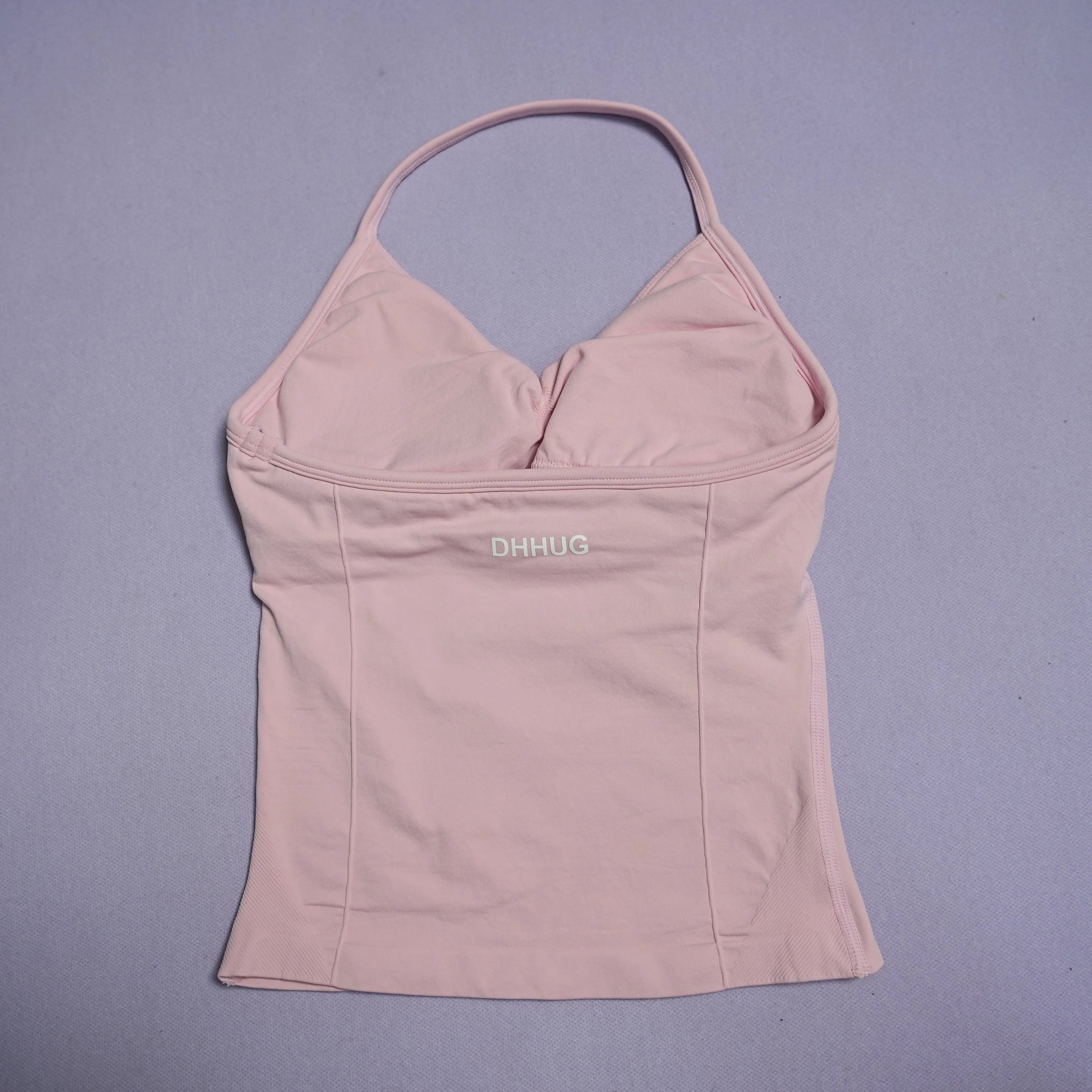 DHHUG Top deportivo para mujer, camiseta sin costuras para yoga con relleno extraíble, top deportivo sin mangas con cuello en V, para gimnasio y correr