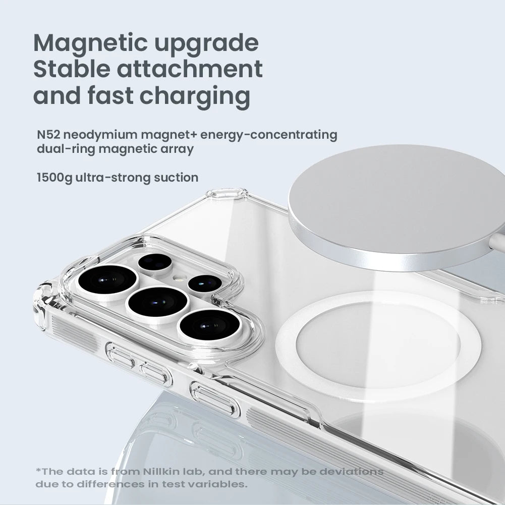 Nillkin para Samsung Galaxy S26 Ultra S26 Plus S26 funda magnética Magsafe Tpu + Pc 360 Airbag a prueba de golpes Hd cubierta dura transparente