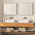 Armario de Pared con Espejo, Botiquín con Espejo, Altura Ajustable, Ajuste de Altura del Estante en 3 Niveles 70X15X60