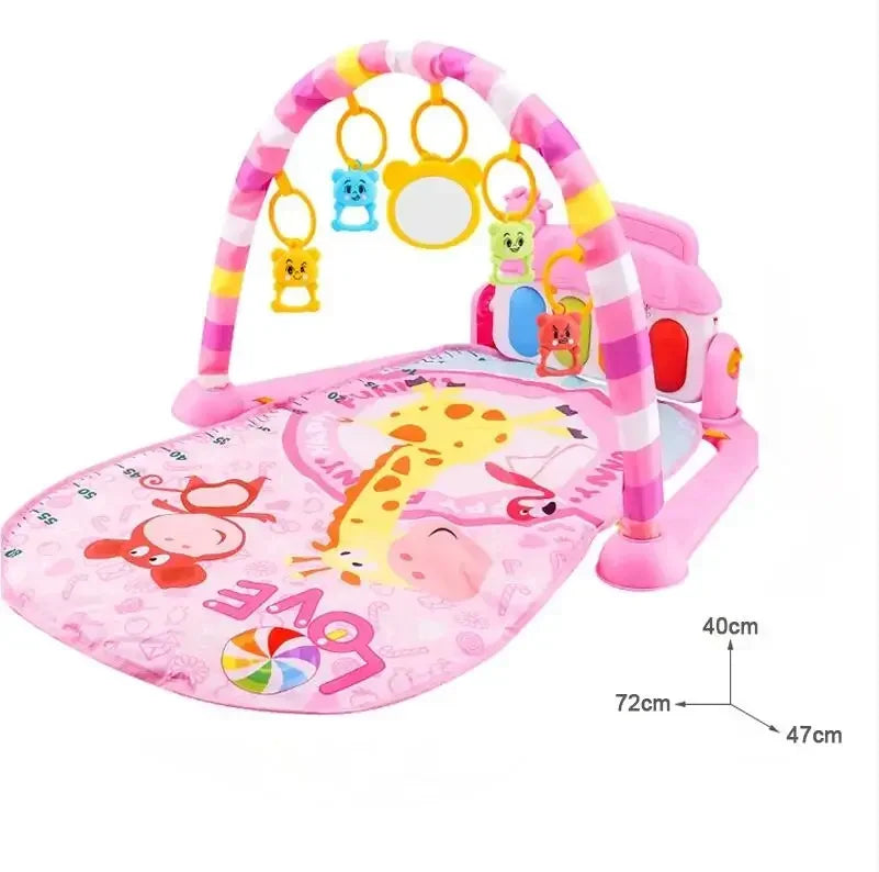 Tapete de juego para bebé, alfombra de actividades para gatear en gimnasio, juguetes para regalo de 0 a 12 meses, tapete de juego infantil, estante de música para niños pequeños, alfombra con teclado de Piano