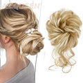 AZQUEEN moño de pelo sintético moño Natural gris desordenado banda para el cabello rizado elástico Scrunchy piezas de cabello falso para mujeres horquillas