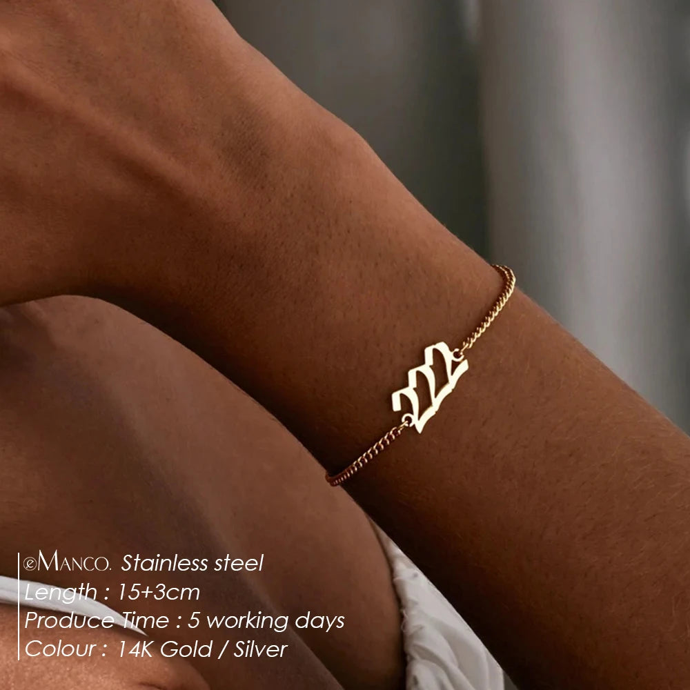 EManco-pulsera personalizada con número de Ángel 333 222 para mujer, pulseras de diablo de acero inoxidable, brazalete, joyería estética, pareja y amiga