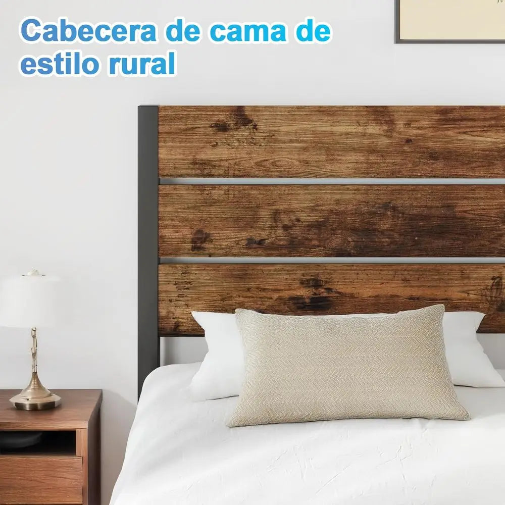 Cama Individual con Cabecera y Pie de Cama, Base de Cama con Cabecera Individual, Espacio de Almacenamiento Debajo de la Cama, B