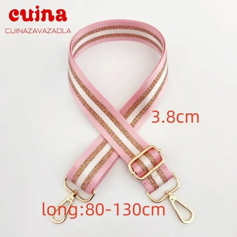 Correa de Hombro Universal para Bolso con Rayas, Correa de Repuesto Ajustable para Llevar Cruzado con Cierre Metálico, Accesorios Multicolor para Bolsos