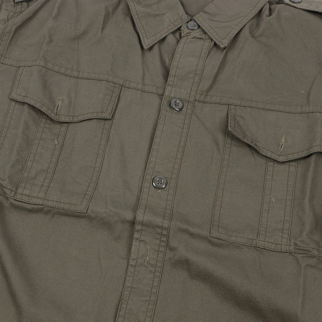 Camisa de trabajo para hombre, uniforme Industrial de algodón de manga larga verde, duradera, transpirable para construcción, uso diario al aire libre