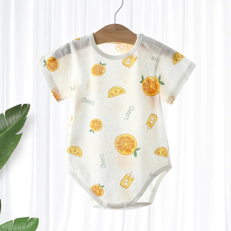 Bebé fino algodón malla manga corta ropa de bebé monos recién nacidos niños y niñas ropa de una pieza Bebes Recien Nacidos 0 A 3