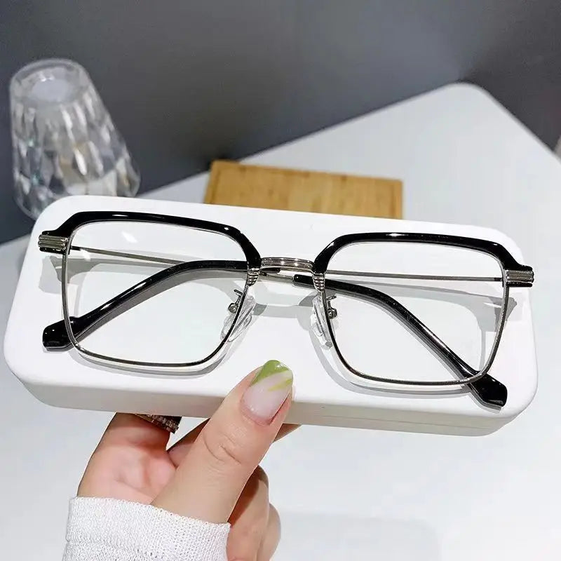 Gafas de lectura cuadradas a la moda para hombres y mujeres, gafas para presbicia con marco de Metal antiluz azul, gafas antifatiga para ordenador de 0 a + 4,0