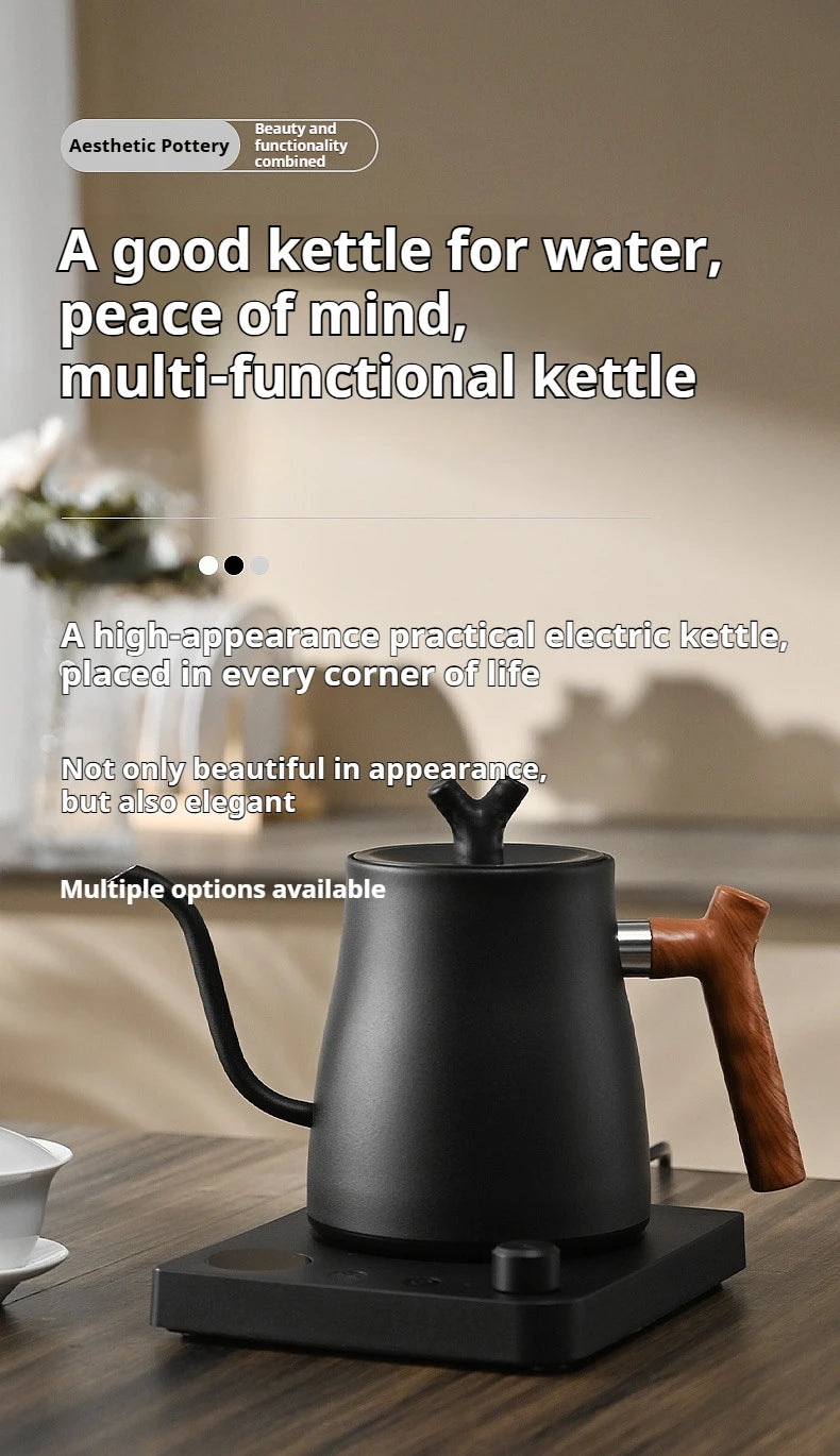 Hervidor Eléctrico Inteligente de 1L con Control de Temperatura, Acero Inoxidable 304, 1000W, Calentamiento Rápido para Café y Té