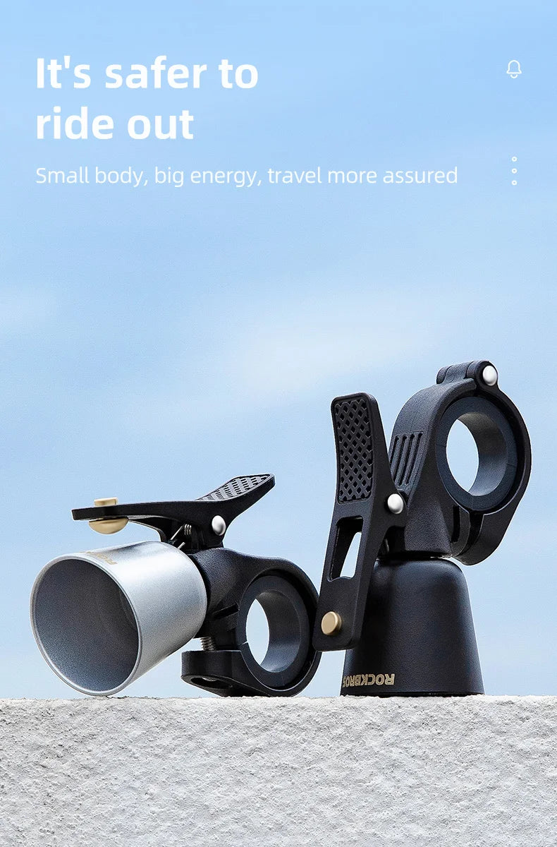 ROCKBROS timbre de cobre para bicicleta de acero inoxidable bocina de bicicleta anillo de advertencia para manillar alarma de sonido para ciclismo accesorios para bicicleta MTB