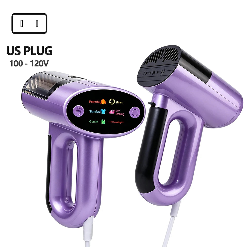 Vaporizador de ropa portátil 2 en 1 de 1000W con potente adsorción al vacío, planchado en vapor y en seco, que alisa las arrugas difíciles.