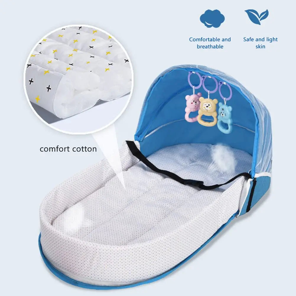 Cuna de viaje para bebé con red, tienda plegable para bebé, cuna lavable, cama de viaje biónica, cuna transpirable