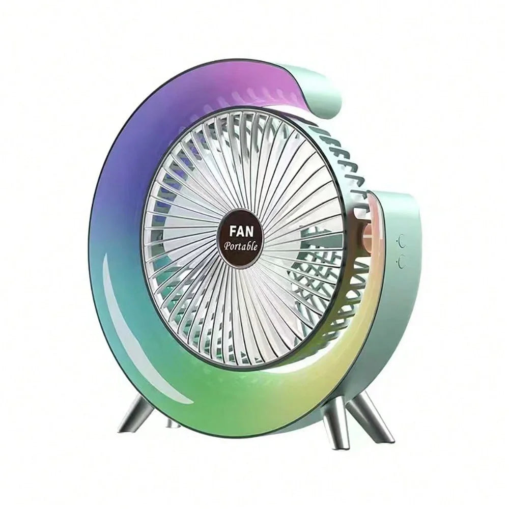 Carga USB lámpara de carreras de caballos de colores ventilador vertical mini carga portátil pequeña bobina de ventilador silenciosa lámpara de Ambiente de bajo ruido