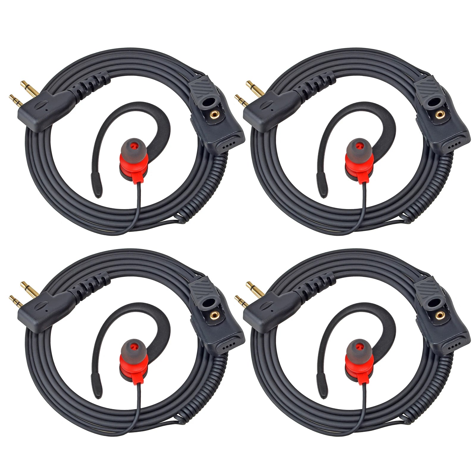 Auricular suave en forma de G para walkie talkie, auriculares de 2 pines con micrófono compatibles con Midland LXT118 GXT1000VP4 LXT500VP3 LXT600VP3