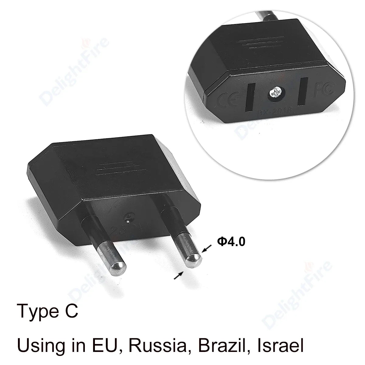 Adaptador de enchufe eléctrico estadounidense, europeo, UE a EE. UU., América, China, CN, Canadá, CA, adaptador de viaje, enchufe de 2 pines, convertidor tipo A, adaptador de corriente