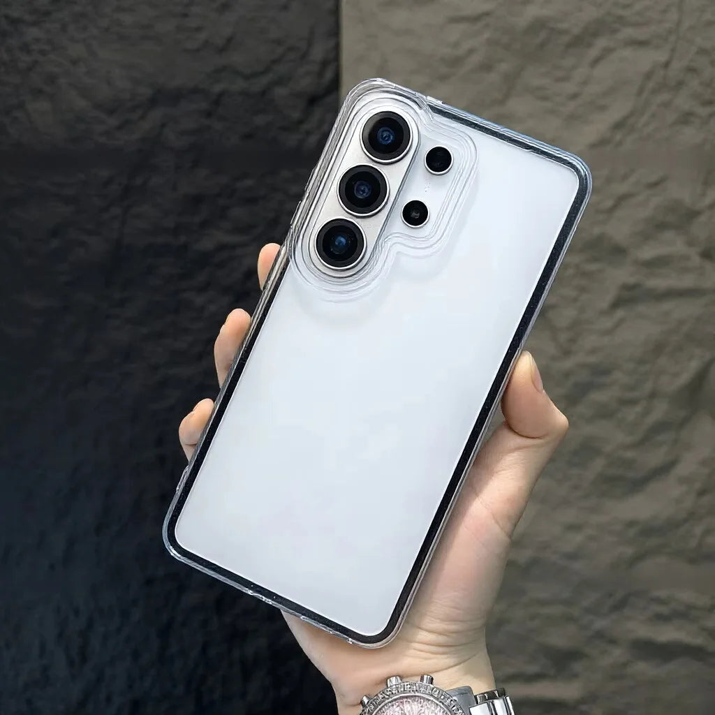 Funda Transparente de Color Caramelo para Teléfono Samsung S26 Ultra S25 A06 A07 A57 A56 A26 A37 A36 A17 A16, 2 en 1, Antigolpes
