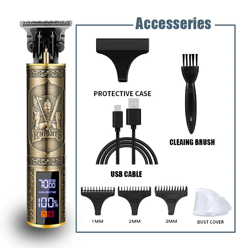 ¡Nuevo! Cortapelos/accesorios eléctricos T9 |   Afeitadora Profesional USB |   Máquina cortadora de decoloración calva de 0 mm portátil para hombres corte de pelo en casa