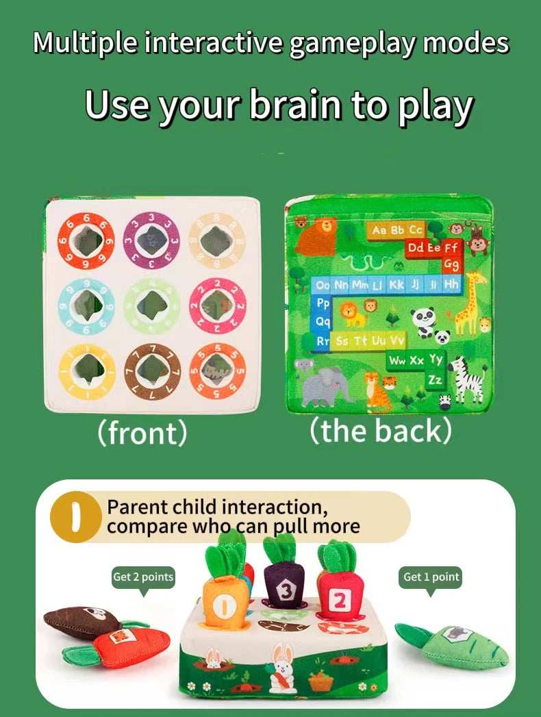 Juguete Montessori de rábanos de algodón para bebé, dígitos de Color, formas y animales, juguetes educativos para niños, actividad sensorial preescolar