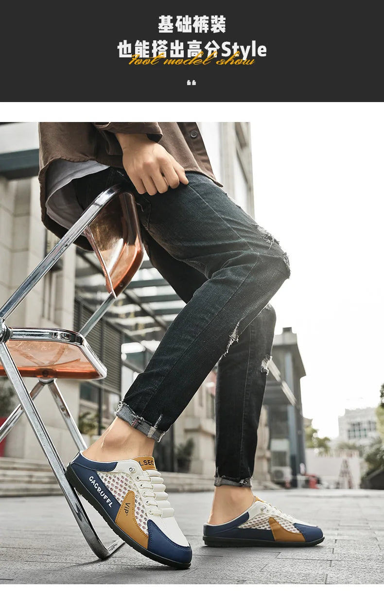 Zapatos de Hombre Estilo Verano 2026, Diseño Cerrado y Deslizante con Malla Transpirable, Mocasines Modernos y Transpirables