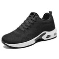 Zapatos deportivos transpirables con amortiguación de aire para mujer, zapatillas informales con cordones cruzados y tacón plano con punta redonda de estilo coreano